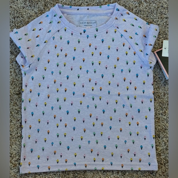 NWT Andy & Evan Girls 4T Purple Ice Cream Tee - Picture 3 of 8